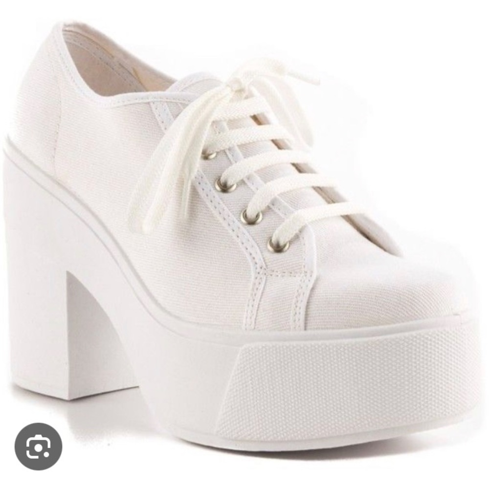 Shelly’s London Funcluo Platform Sneakers White Canvas 39 8 7.5 8.5 Shellys